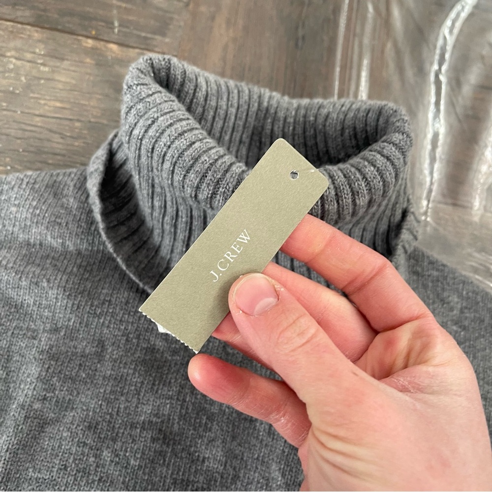 J.CREW Women's Relaxed Wool Blend Turtleneck Sweater Size XXXS In Heather Grey - Picture 5 of 9